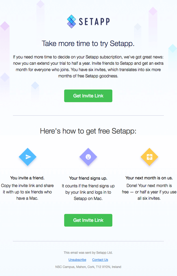 Setapp Referral Email