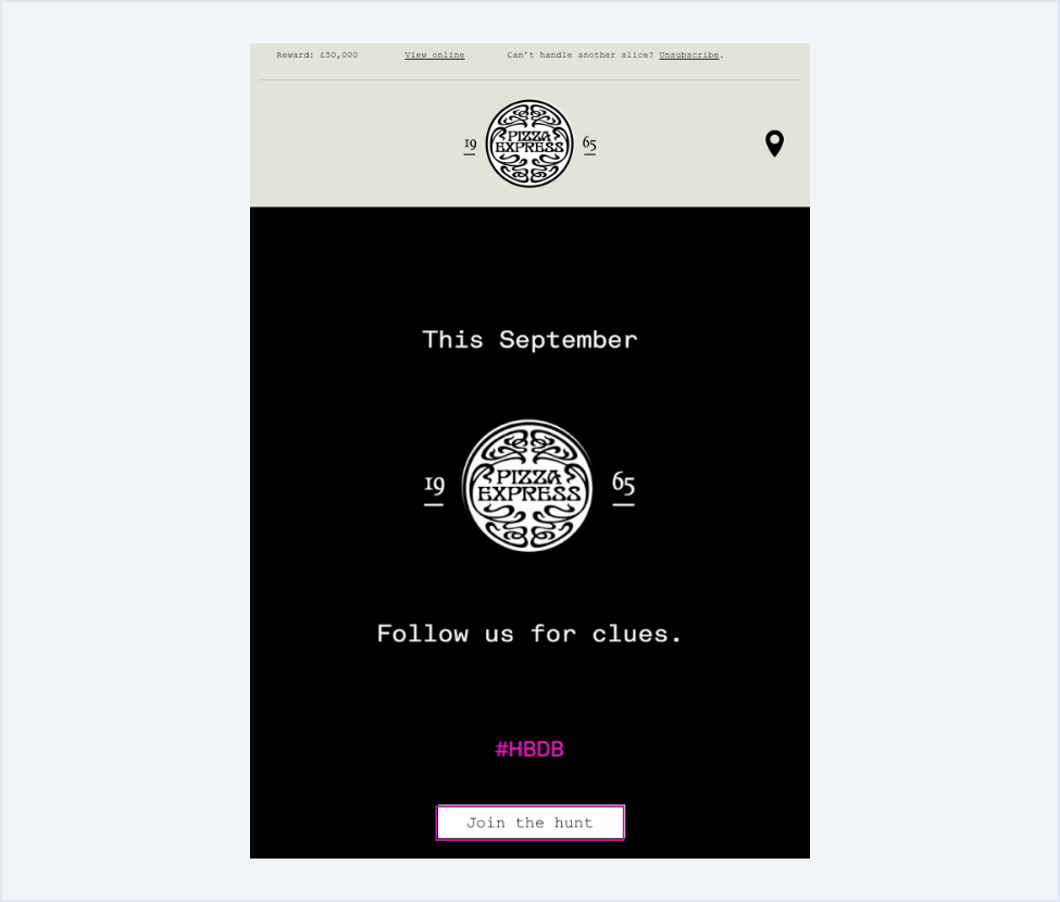 Creative email marketing: Pizza Express
