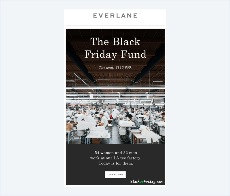 everlane black friday email campaign