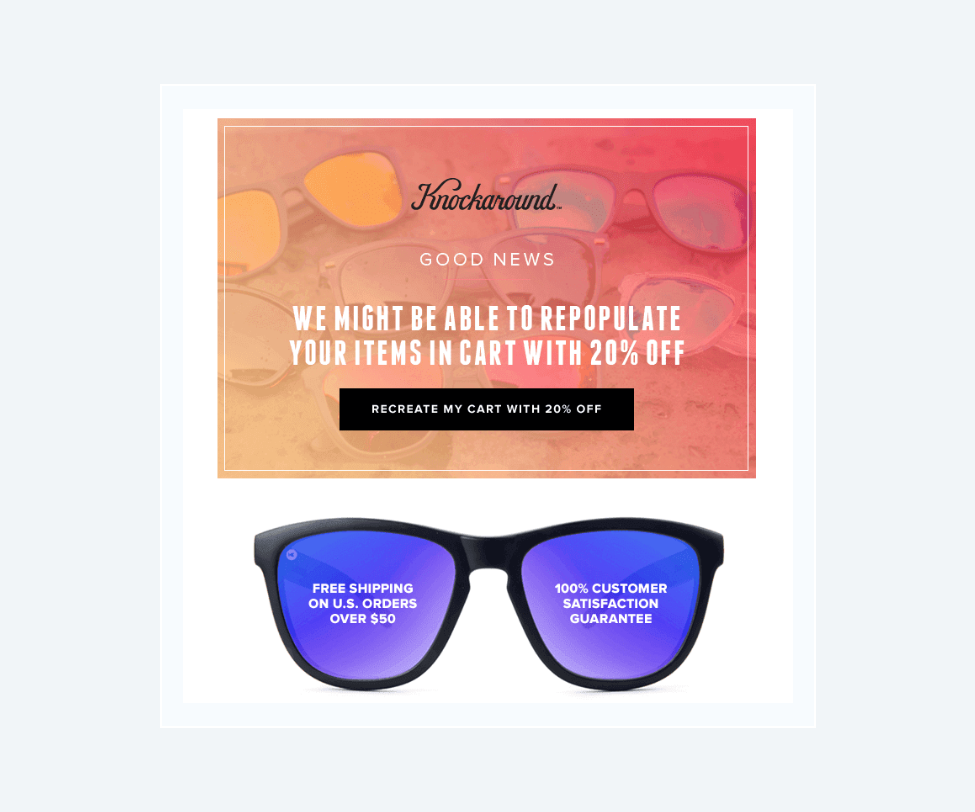 Example from Knockaround's newsletter marketing campaign