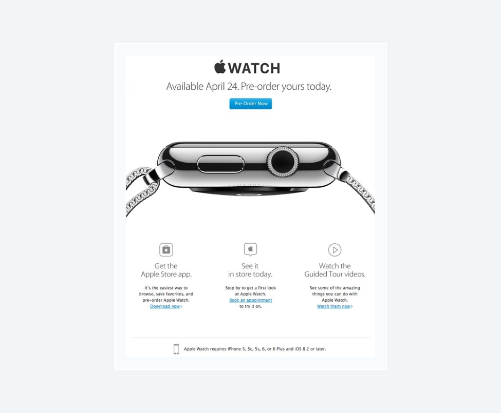 Apple Watch in newsletter campaign