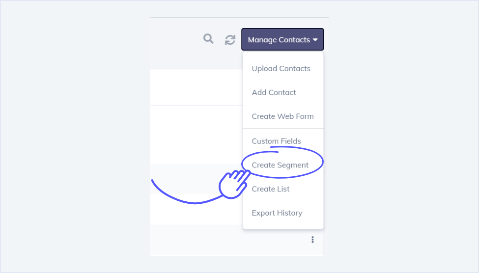 create segment in dashboard - email personalization