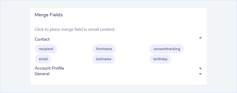 All merge fields available