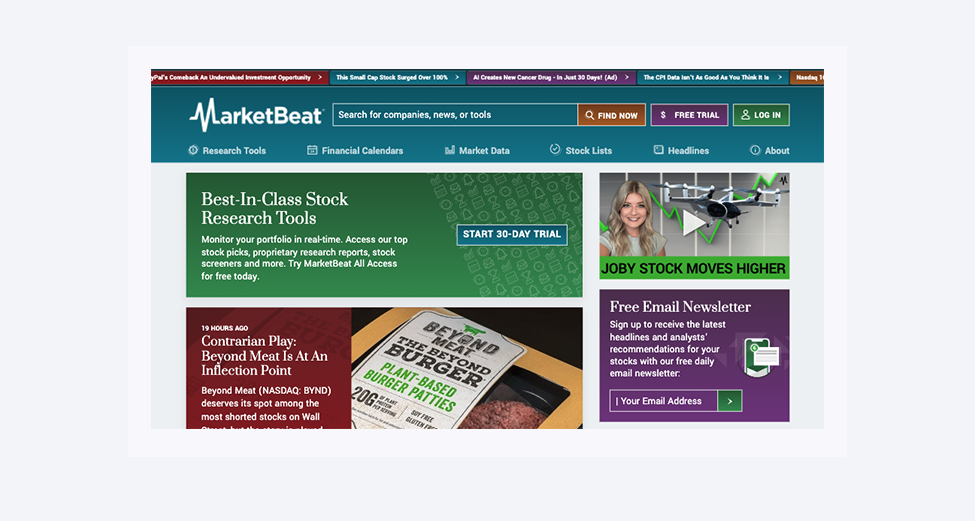 Example of an email from MarketBeat that sets clear expectations
