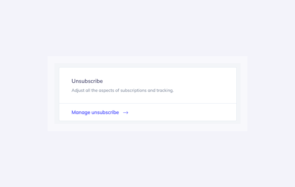 Unsubscribe section in the Elastic Email dashboard