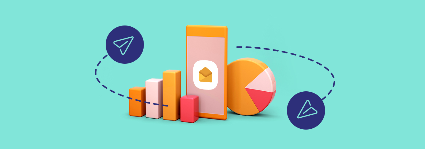 Main article graphic presenting icons that represent different email marketing metrics related to sending campaigns