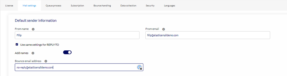 Image presents how to configure AcyMailing plugin with Elastic Email credentials
