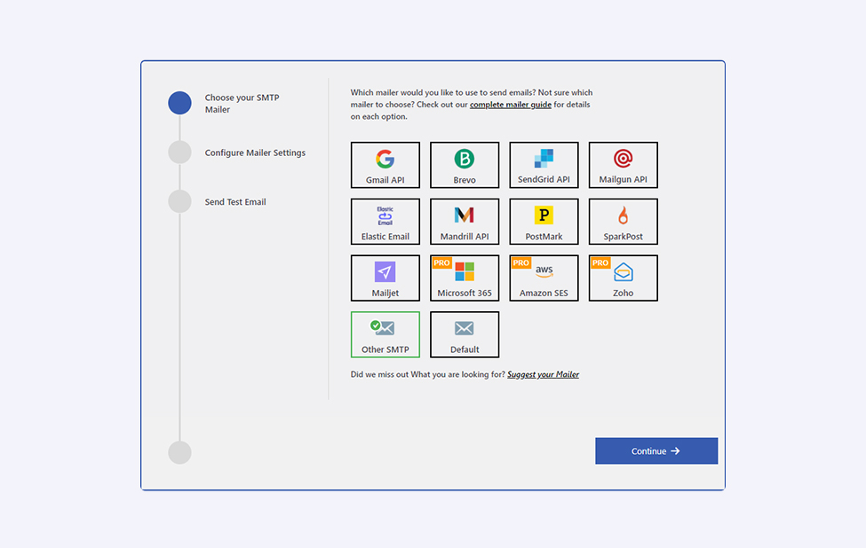 Image presents smtp configuration of Elastic Email with Postman SMTP