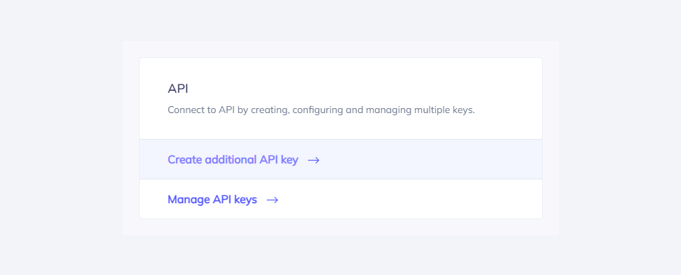 screenshot from the Elastic Email dashboard to create an API key