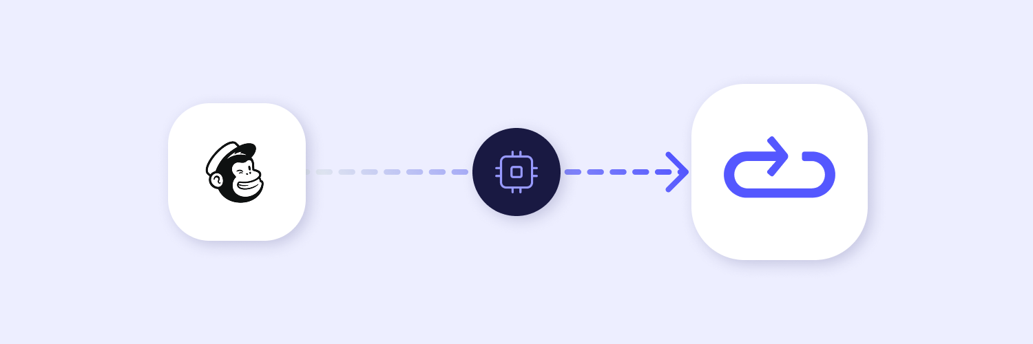 The main image presenting a tile with the Mailchimp logo and an arrow pointing toward a tile with the Elastic Email logo