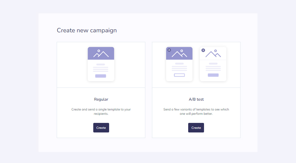 The image shows campaign creator feature in Elastic Email marketing product