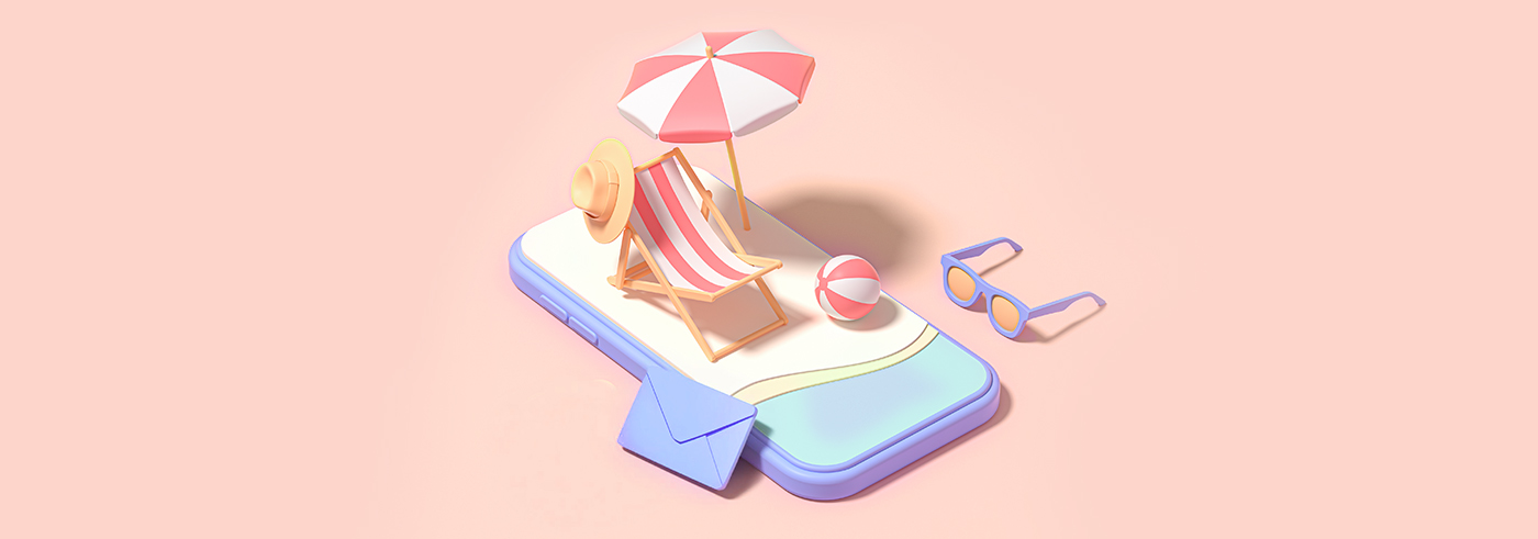 It's an illustration representing summer campaigns with emails