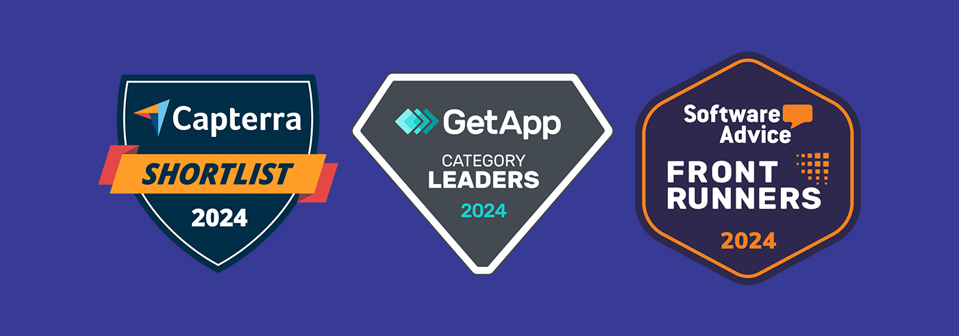 The main image presenting the badges Elastic Email received from Capterra, GetApp and Software Advice