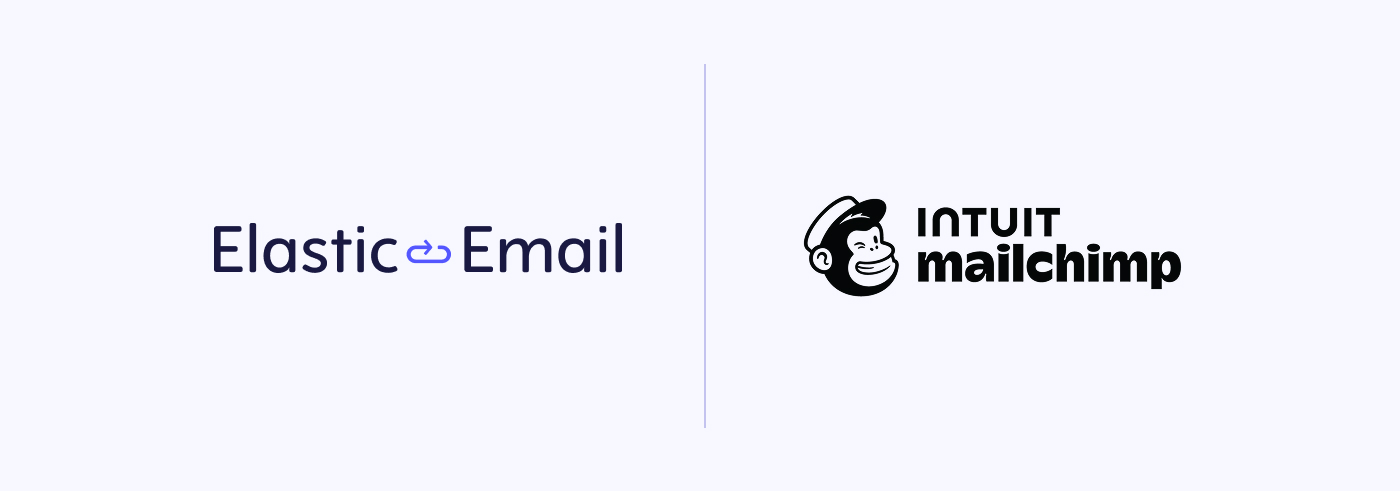 The main image presenting the Elastic Email logo and Mailchimp logo