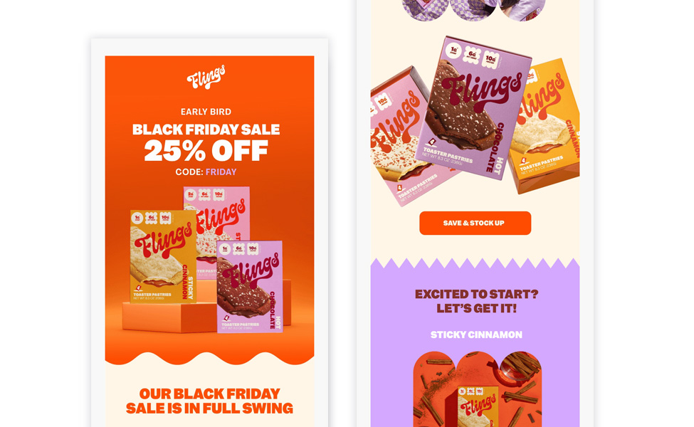 A screenshot of an email presenting a Black Friday sale