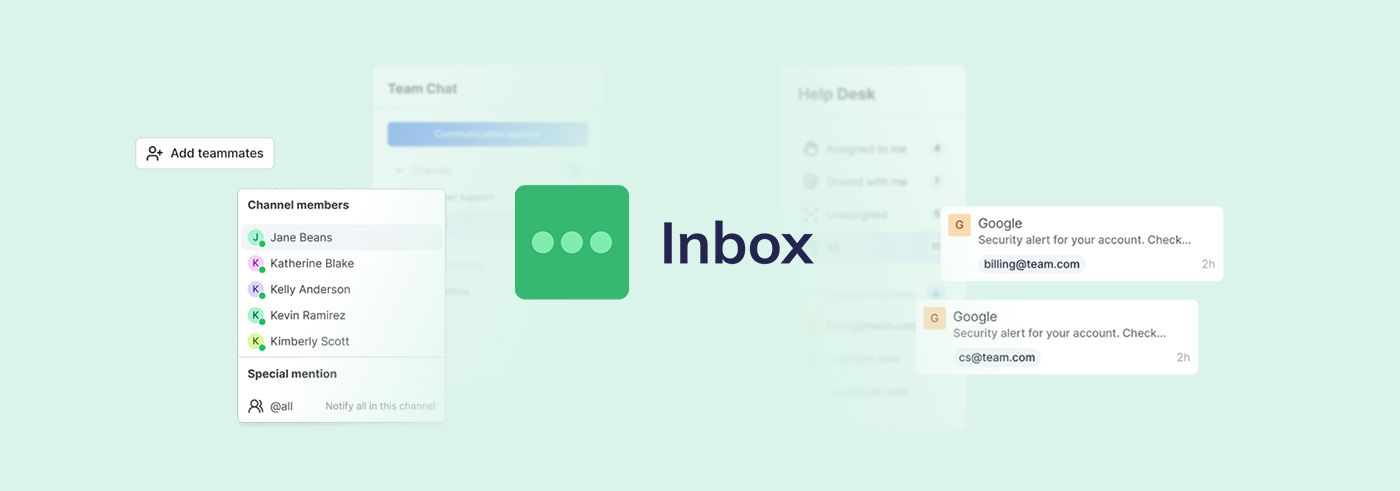 the mail image presenting elements of the Inbox interface