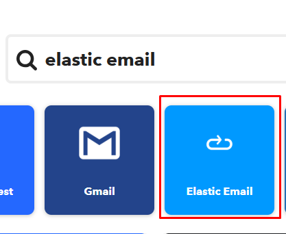 Screenshot from IFTTT how to search for Elastic Email