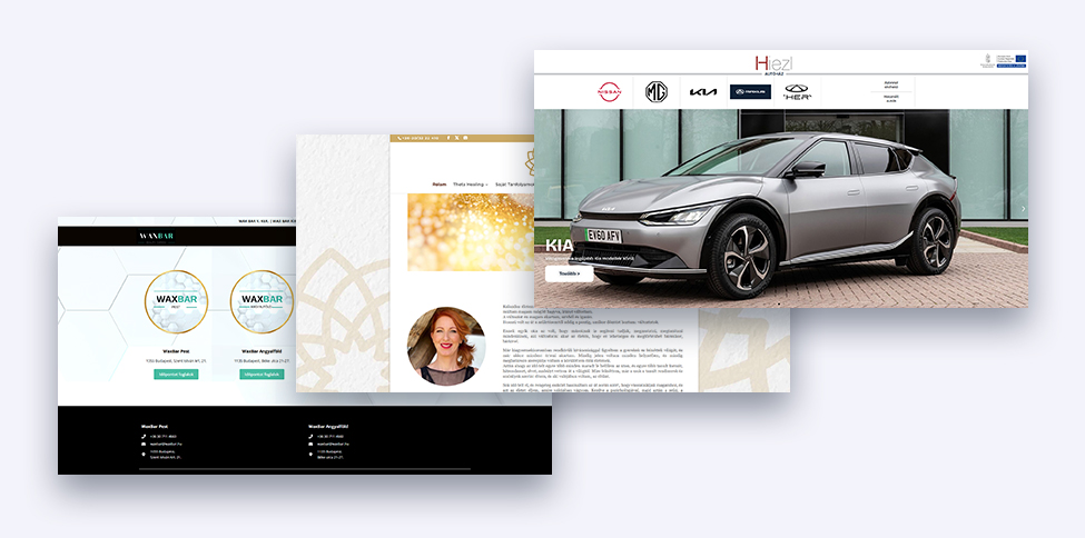 Screenshots of websites created by Clarivo digital