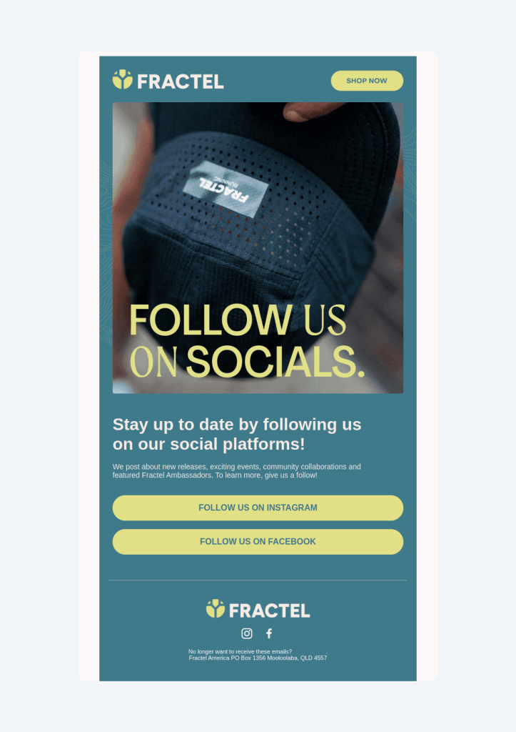 Screenshot of an email template showing cross-promotion