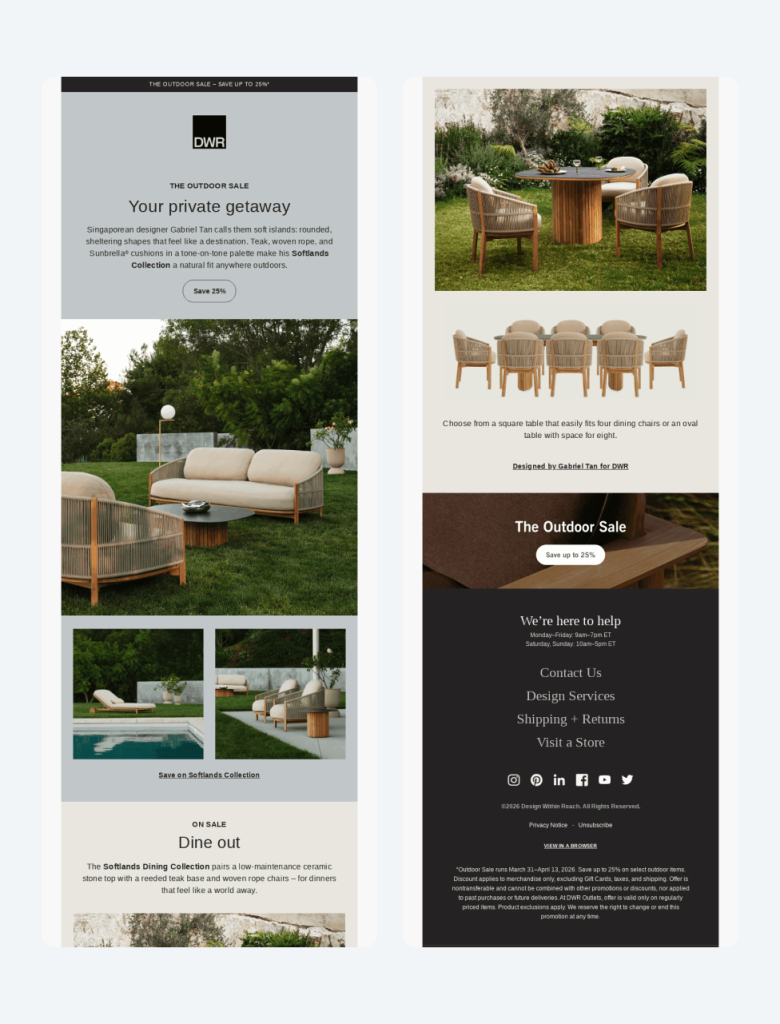 Screenshot of an email template showing exclusive discount