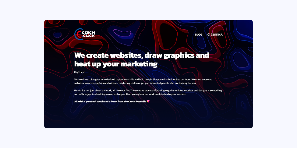 Screenshot of the CZECH.click website